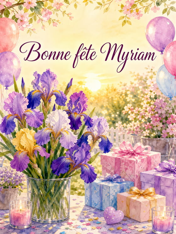 Carte bonne fête Myriam