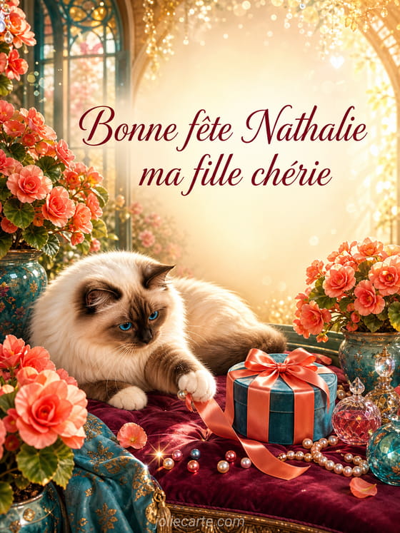 Carte bonne fĂȘte Nathalie