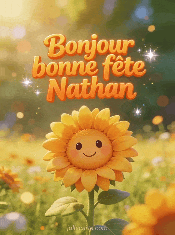 Carte bonne fête Nathan animée