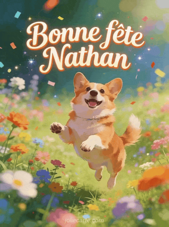 Carte bonne fête Nathan animée