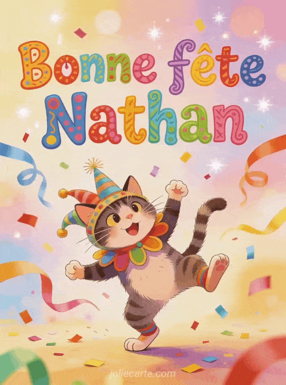 Carte bonne fête Nathan animée