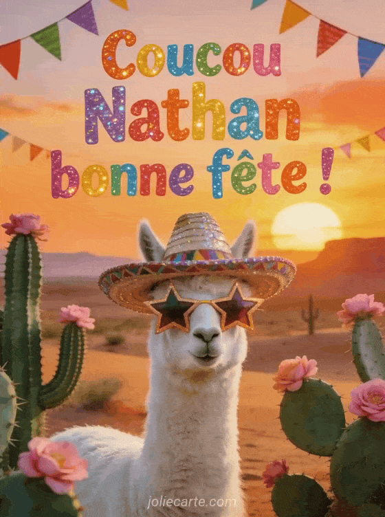 Carte bonne fête Nathan animée