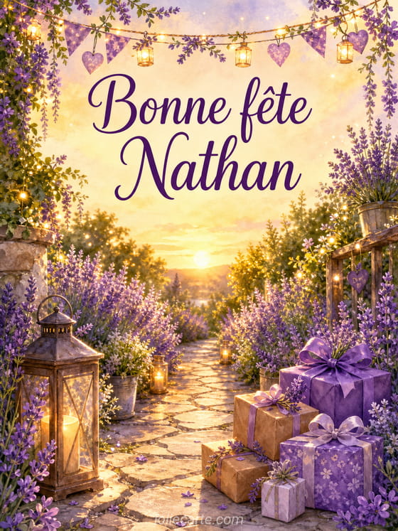 Carte bonne fĂȘte Nathan
