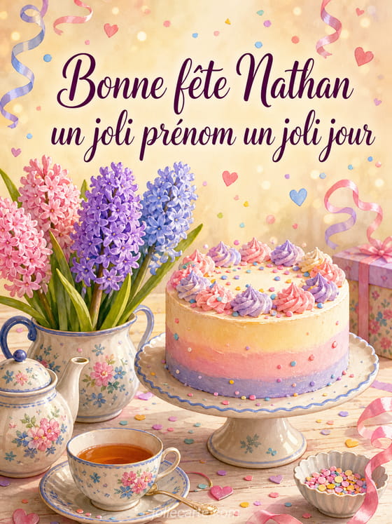 Carte bonne fĂȘte Nathan