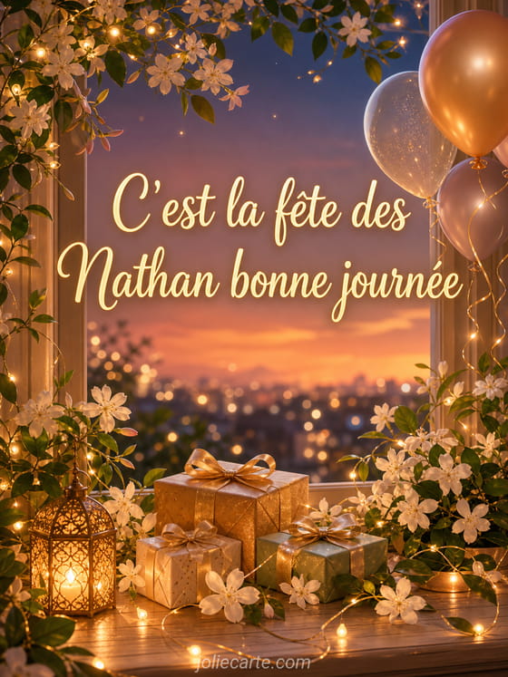 Carte bonne fĂȘte Nathan