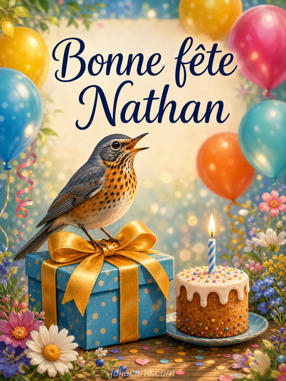Carte bonne fĂȘte Nathan