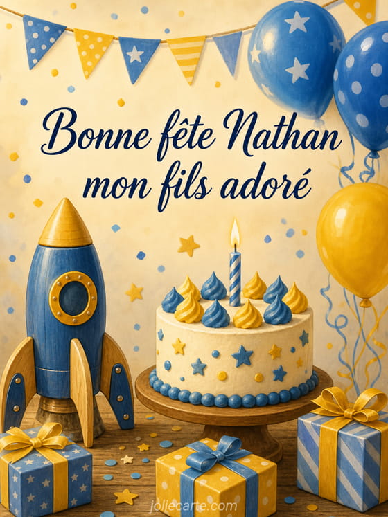 Carte bonne fĂȘte Nathan
