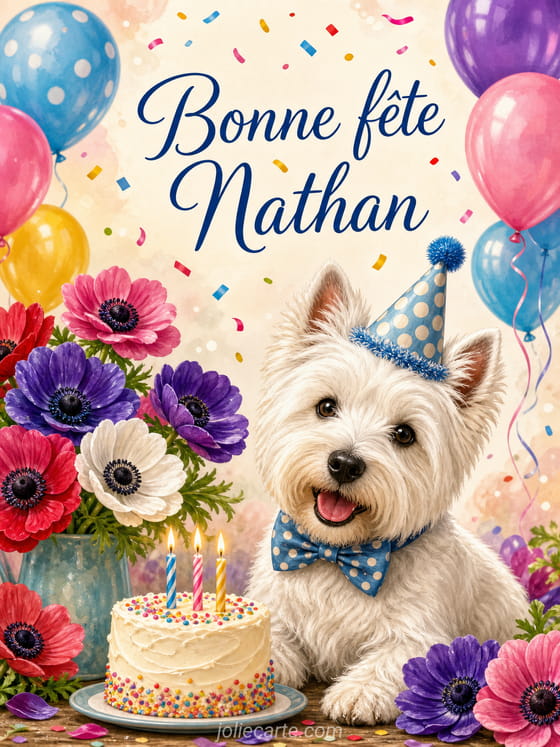 Carte bonne fĂȘte Nathan