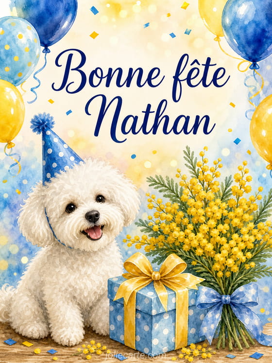 Carte bonne fĂȘte Nathan
