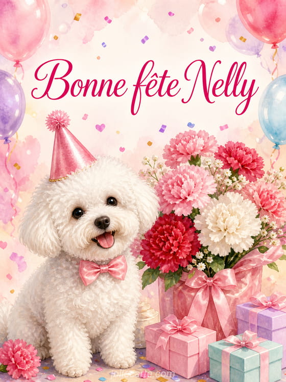Carte bonne fête Nelly