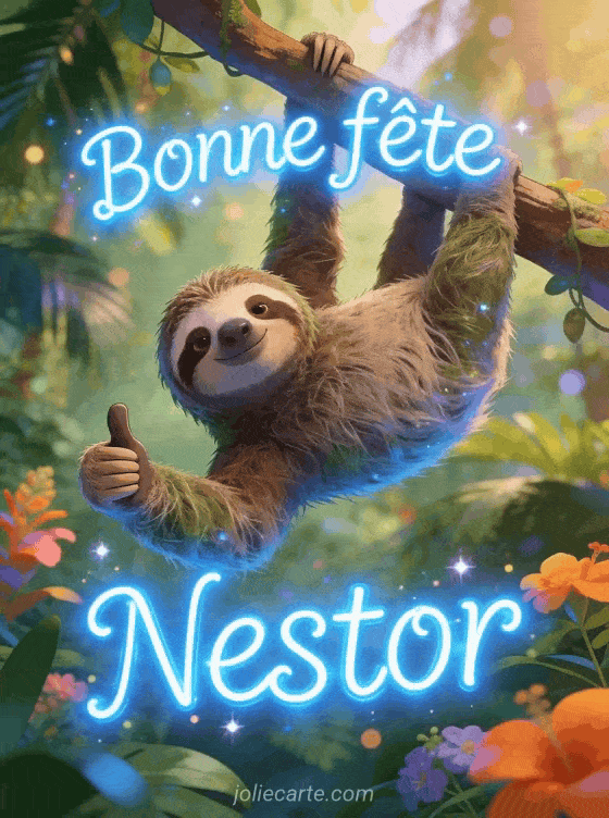 Carte bonne fête Nestor animée