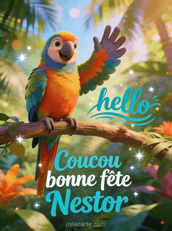 Carte bonne fête Nestor animée