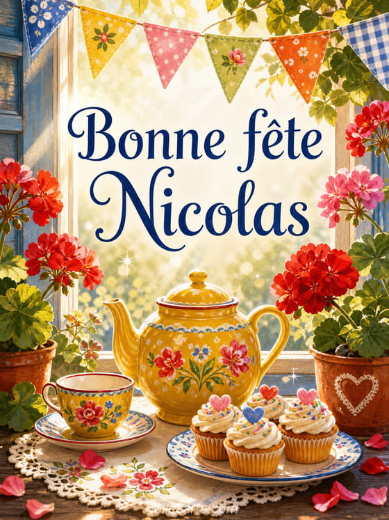 Carte bonne fête Nicolas
