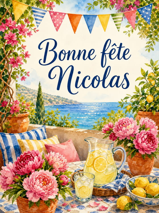 Carte bonne fête Nicolas