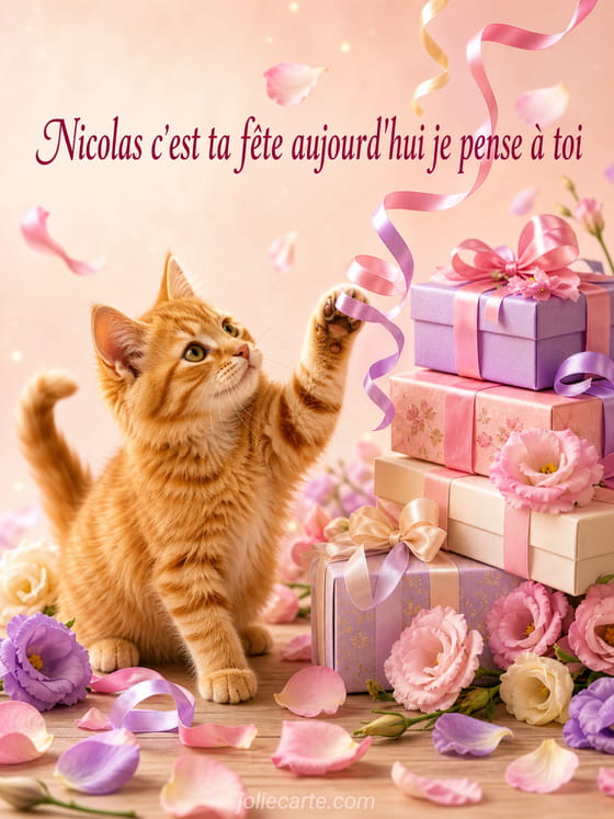 Carte bonne fête Nicolas