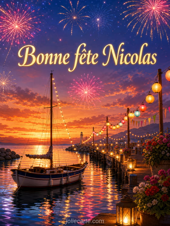 Carte bonne fête Nicolas