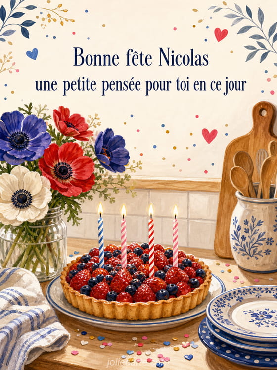 Carte bonne fête Nicolas