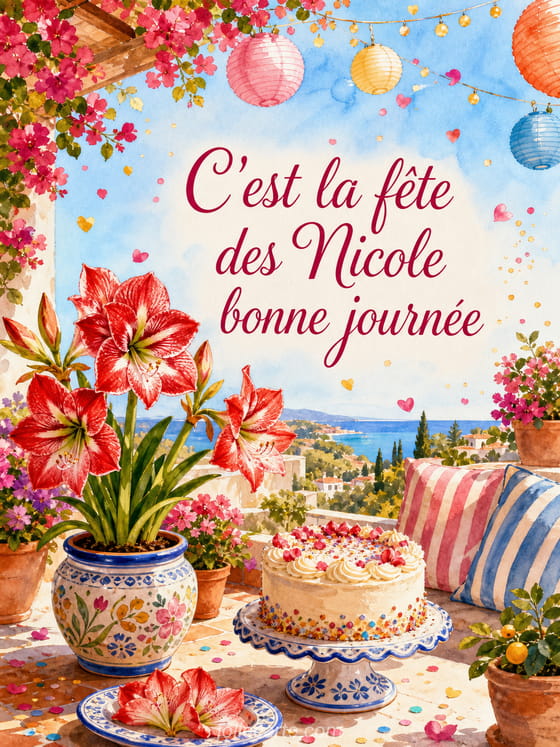 Carte bonne fête Nicole