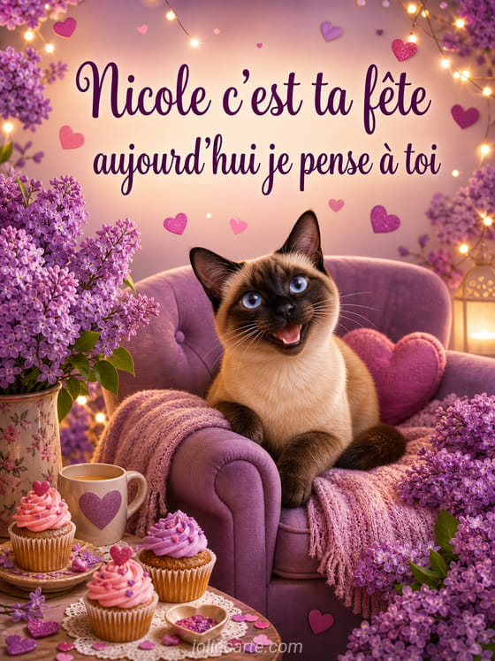 Carte bonne fête Nicole
