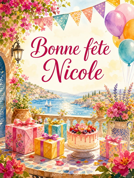 Carte bonne fête Nicole