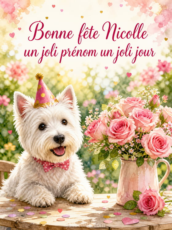 Carte bonne fĂȘte Nicolle