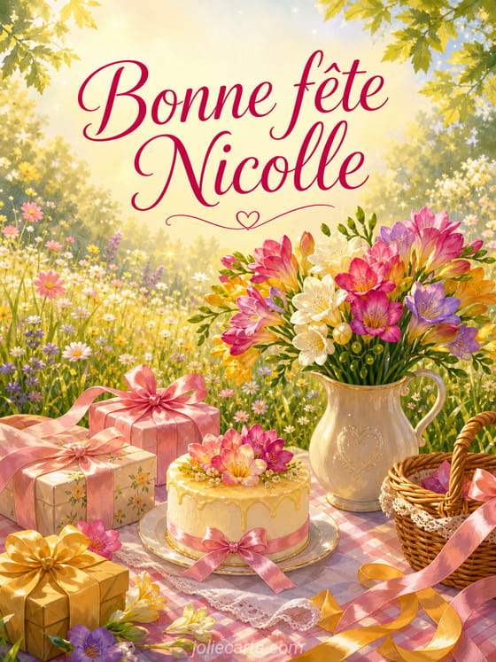 Carte bonne fĂȘte Nicolle