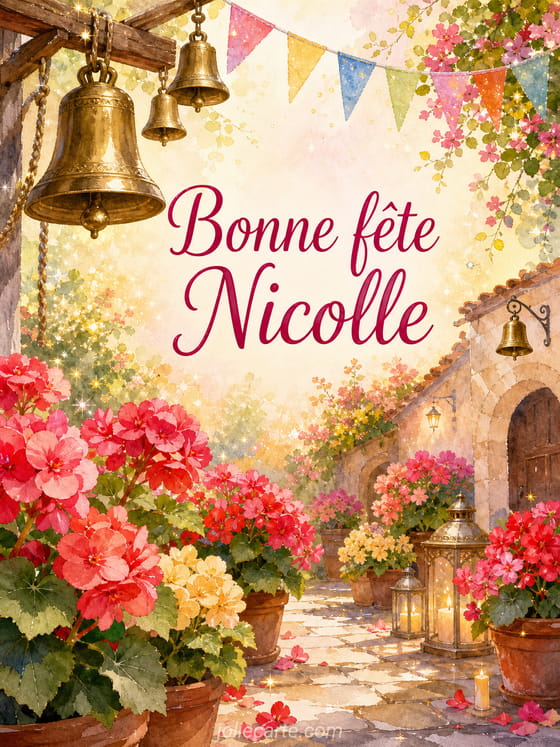 Carte bonne fĂȘte Nicolle