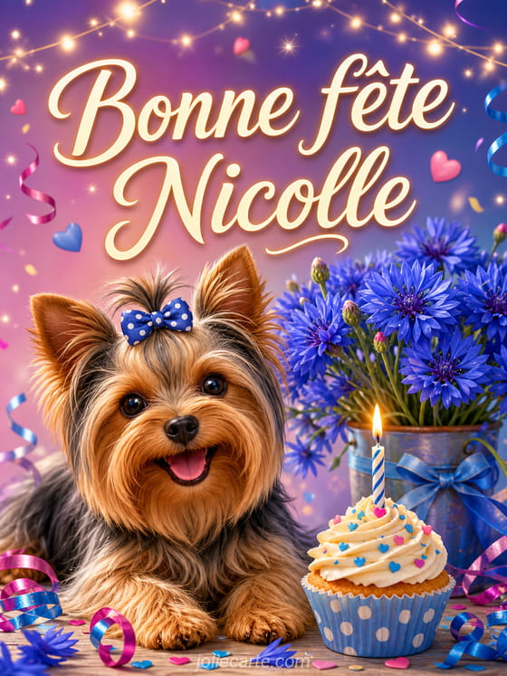 Carte bonne fĂȘte Nicolle