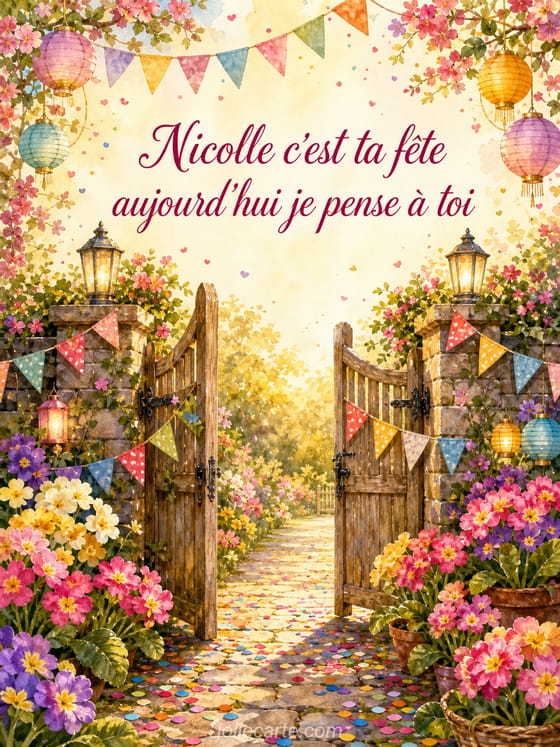 Carte bonne fĂȘte Nicolle