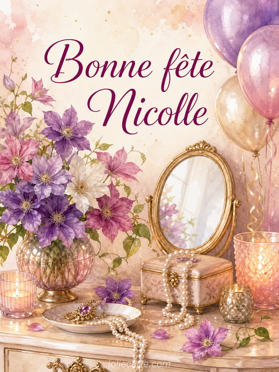 Carte bonne fĂȘte Nicolle