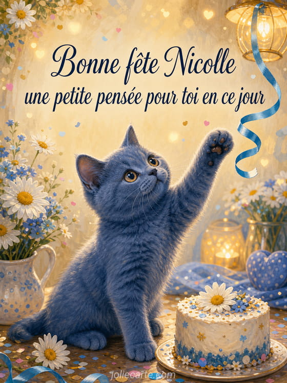 Carte bonne fĂȘte Nicolle