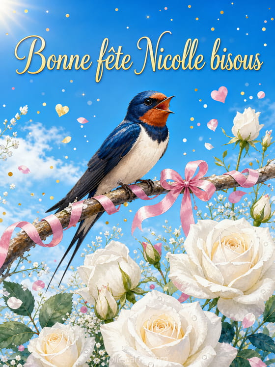 Carte bonne fĂȘte Nicolle