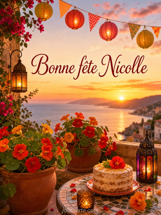 Carte bonne fĂȘte Nicolle