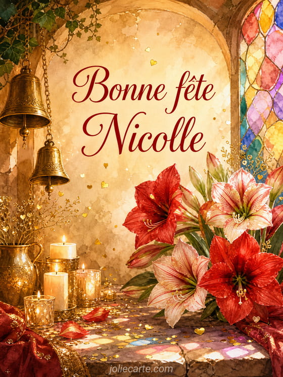 Carte bonne fĂȘte Nicolle