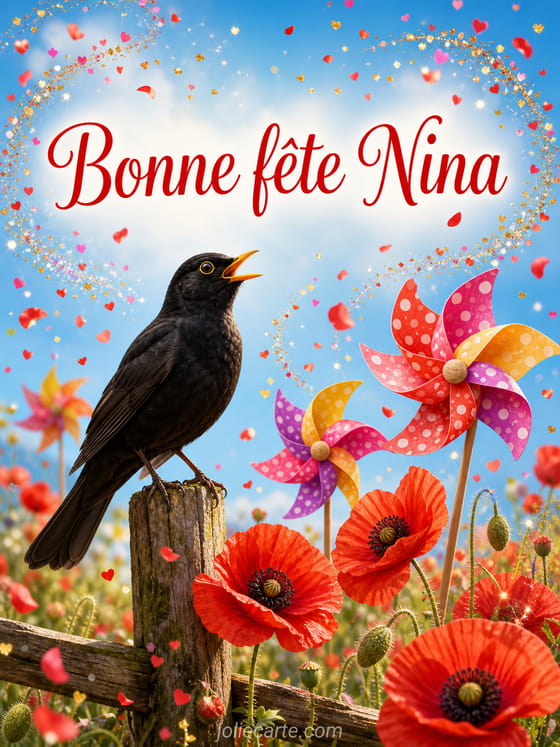 Carte bonne fête Nina