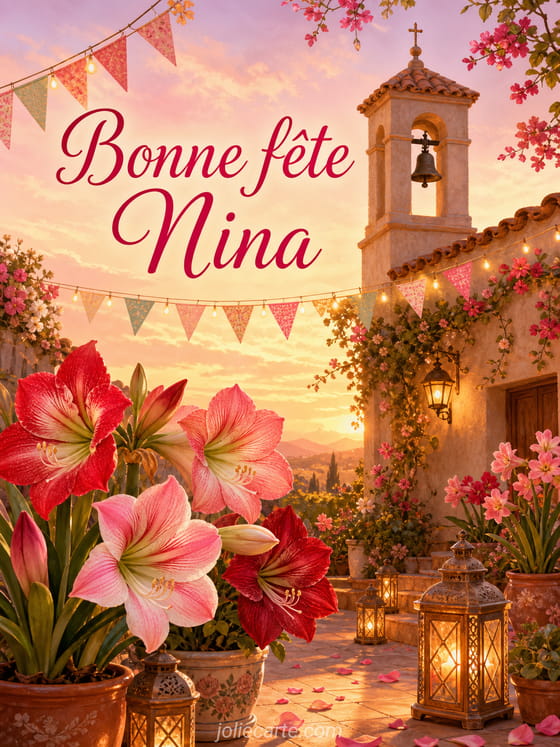 Carte bonne fête Nina
