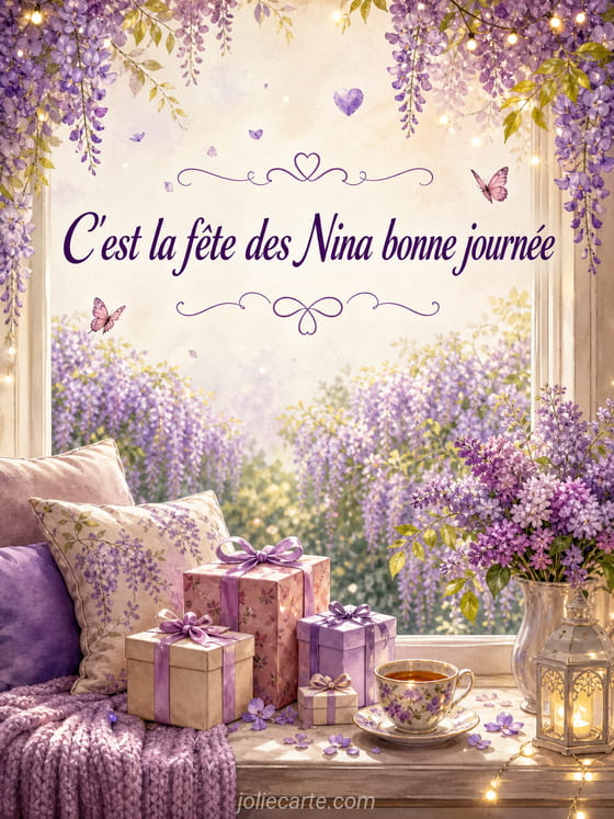 Carte bonne fête Nina