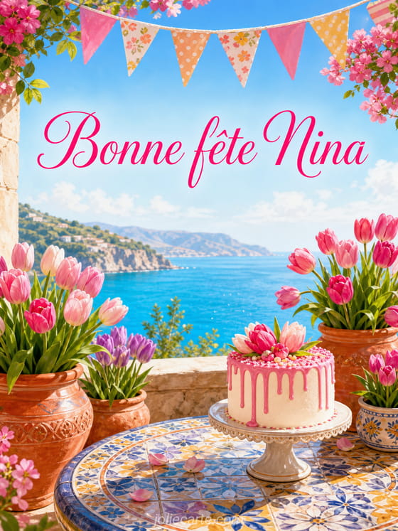 Carte bonne fête Nina