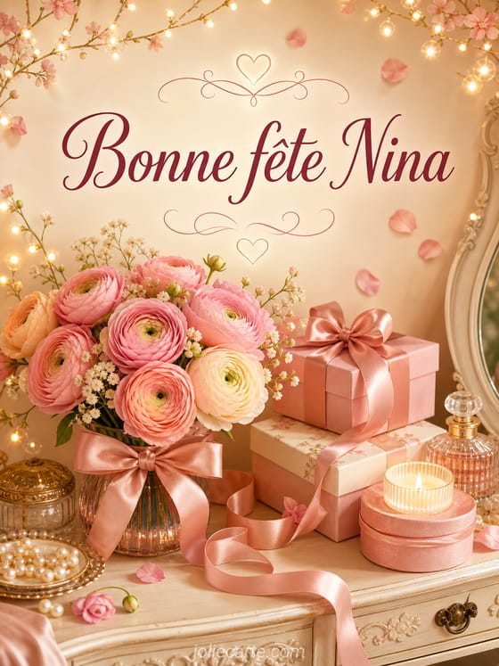 Carte bonne fête Nina