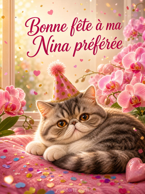 Carte bonne fête Nina