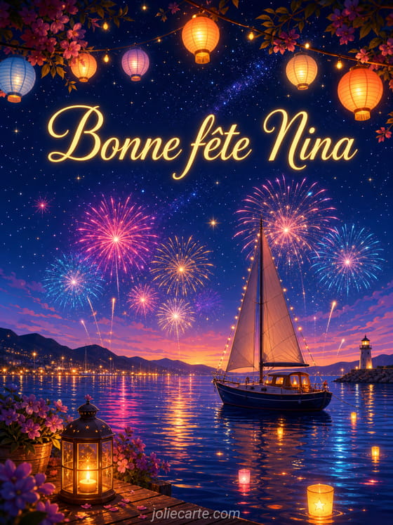 Carte bonne fête Nina