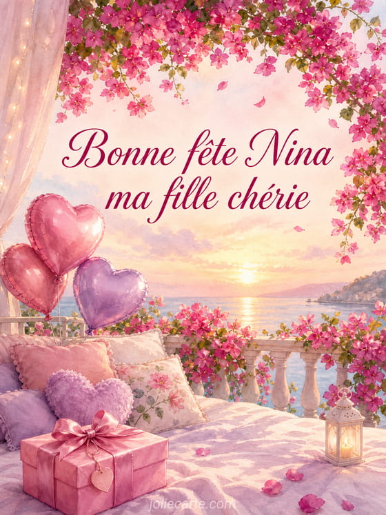 Carte bonne fête Nina