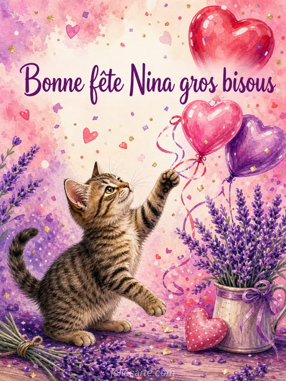 Carte bonne fête Nina