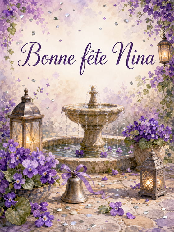 Carte bonne fête Nina