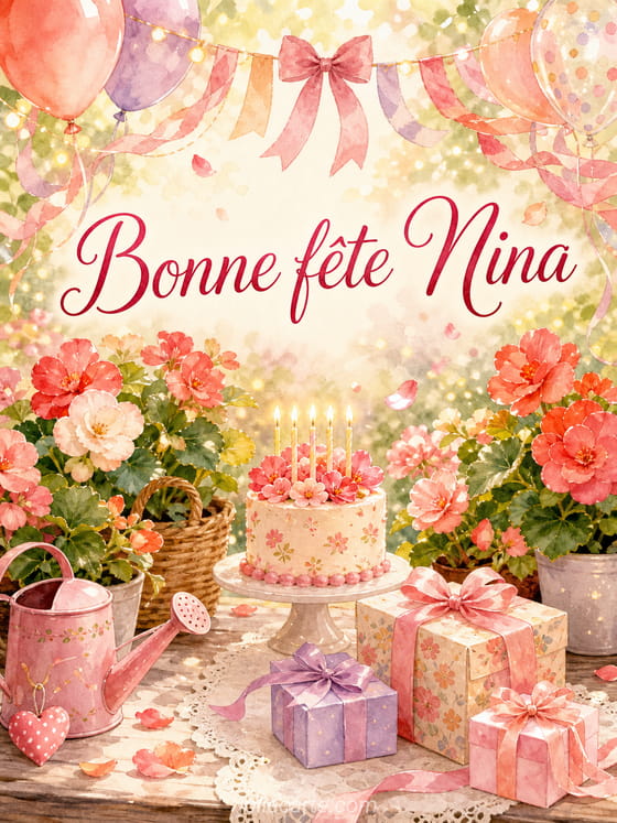 Carte bonne fête Nina