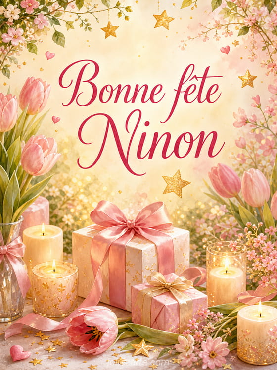 Carte bonne fĂȘte Ninon