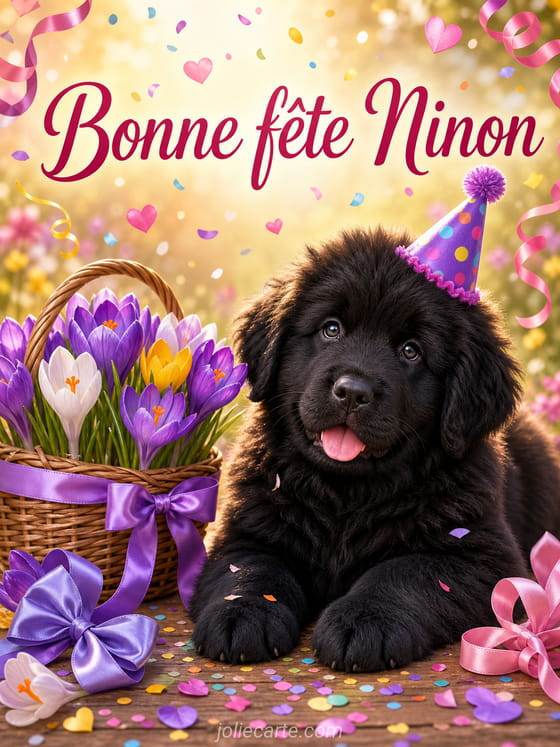 Carte bonne fĂȘte Ninon