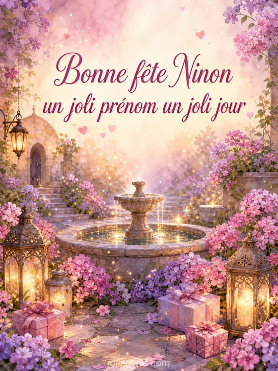 Carte bonne fĂȘte Ninon