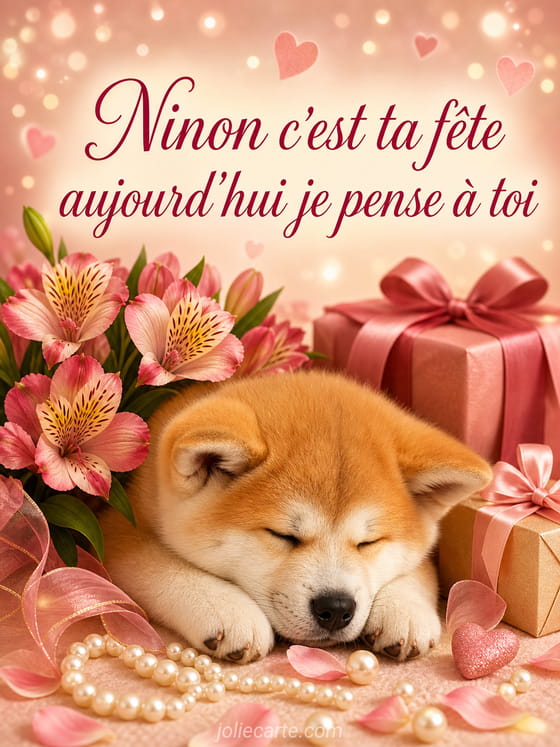 Carte bonne fĂȘte Ninon