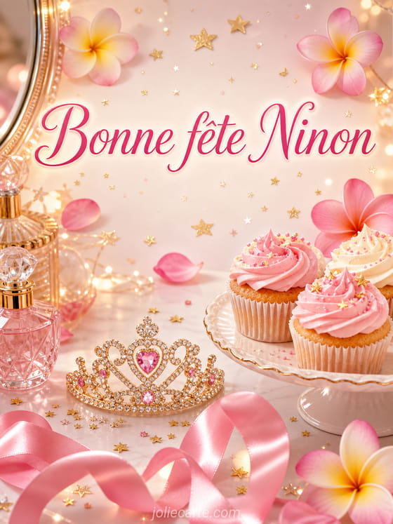 Carte bonne fĂȘte Ninon